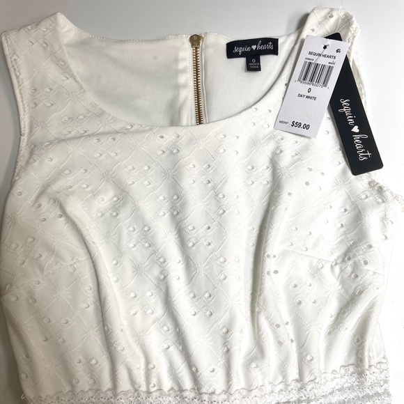 White Sequin Hearts Formal Dress - Picture 8 of 9